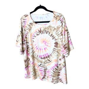 Lands End Nylon Blend Tie Dye Short Sleeve Tee Size 2X